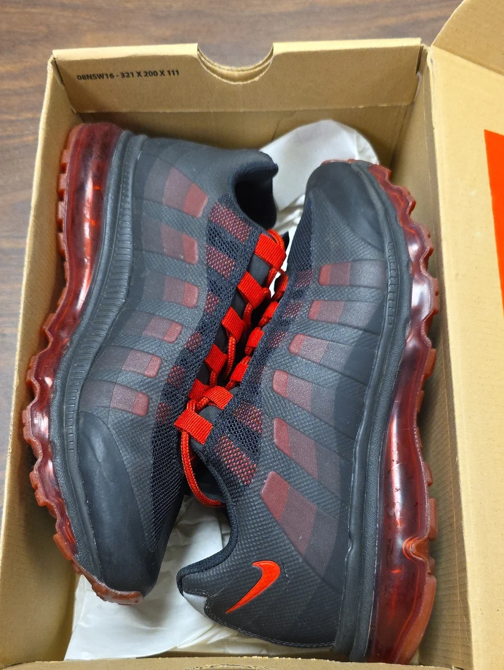 Nike Air Max 95(+) BB WTM (2013) Black/Sport Red 511307-061 Men's 8.5
